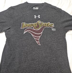 Under Armour Gray Graphic Tee with Maroon & Olive Logo